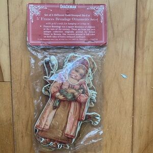 NWT Shackman Collection Set of 6 Die-Cut Frances Brundage Christmas Ornaments